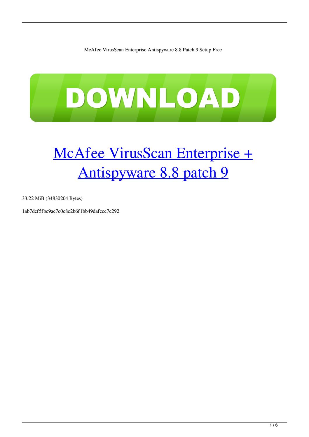 Mcafee virusscan enterprise 8.8 patch 13